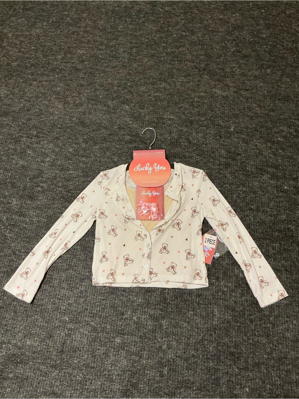 Lucky Brand Cream Top with Pink Brand Tags